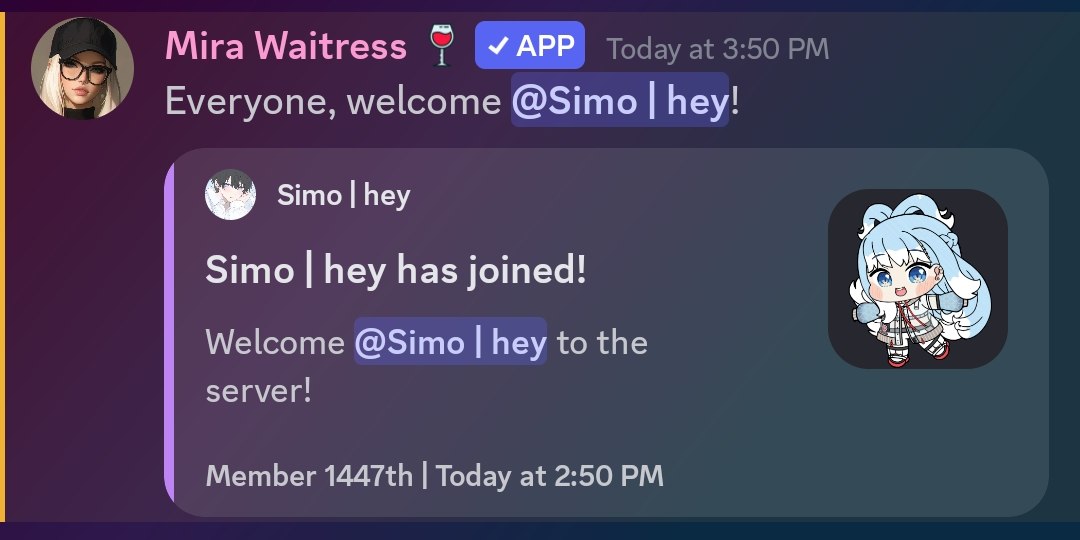 Welcome message preview